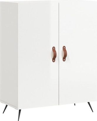 vidaXL Vidaxl - Aparador de madera contrachapada blanco brillante 69,5x34x90 cm