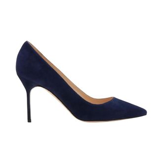 Manolo Blahnik Pumps, female, Blue, Size: 10 US BB 90 Suede Pointed Pumps