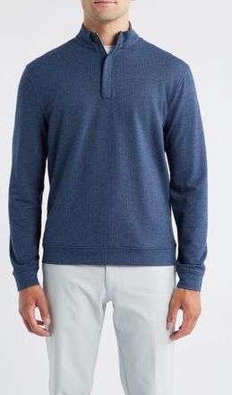 Johnnie-O Rubin Herringbone Quarter Zip in Navy at Nordstrom, Size Xx-Large