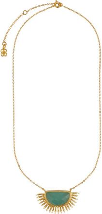 Ottoman Hands Sunrise Aqua Chalcedony Pendant Necklace in Gold at Nordstrom