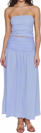 Minkpink Luna Yoke Detail Midi Skirt In Powder Blue