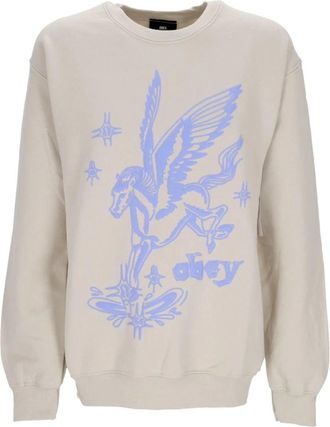 Obey Vintage Sand Crewneck Sweatshirt Vrouwen - Heren - Sweatshirts - Beige - S - Katoen - Hoodies & sweatvesten