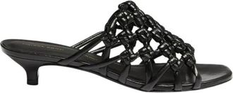 Liviana Conti Rebecca Woven Mules - Dames - Muiltjes - Zwart - 41 EU - Leer - Schoenen