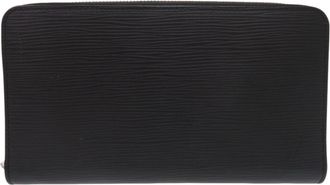 Louis Vuitton Noir Leather Long Wallet (Bi-Fold) (Pre-Owned)