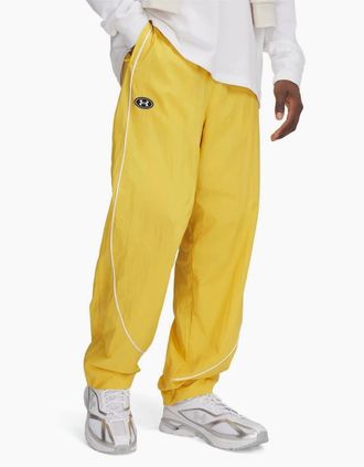 Under Armour Mens Solid Patterned Track Pants - Yellow - Size: 33/32/32
