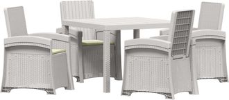 vidaXL Conjunto De Comedor De Jard&iacute;n 5 Uds. Blanco Y Crema Pp Vidaxl