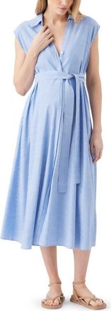 Ripe Abby Stripe Shirt Dress in Blue /White at Nordstrom, Size X-Large Au