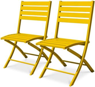 DCB Garden Lote de 2 sillas de jardín plegables de aluminio