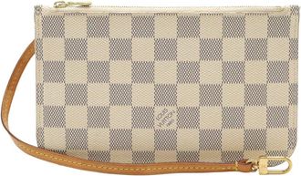 Louis Vuitton Beige Damier Azur Neverfull Pouch (Authentic Pre-Loved)