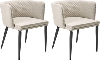 Beliani Beliani - Conjunto De 2 Sillas Modernas De Exterior E Interior De Tela Estructura Negra Beige Limasson