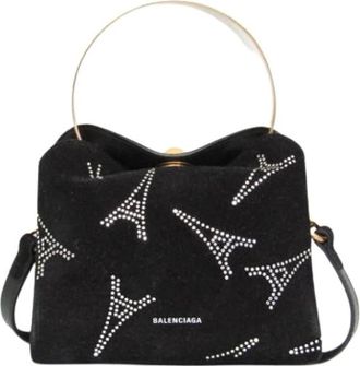 Balenciaga Pre-owned Suede Mini Bag - Dames - Vintage Mini Tas - Zwart - ONE Size - Su&egrave;de - Vintage