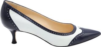 Manolo Blahnik Womens Leather Ancor Two-Tone Spectator Pump (Authentic Pre- Loved)