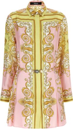 Versace Multicolor Silk Short Womens Dress