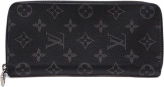 Louis Vuitton Black Coated Canvas Leather Long Wallet (Bi-Fold) (Pre-Owned)