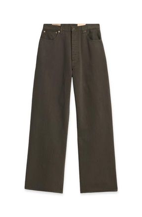 Fortela Jaron Wide-Leg Bull Cotton Trousers in Military Green at Nordstrom, Size 27 32 Eu