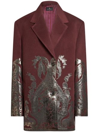Etro Metallic jack met paisley-print - Rood