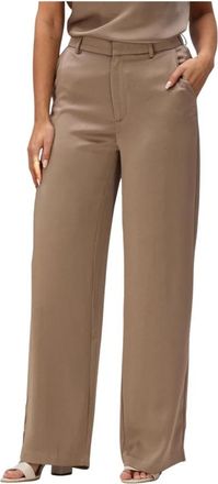 Notre-V Hella Wijde Broek - Dames - Wijde Broeken - Bruin - XL - Polyester - Broeken