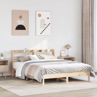 vidaXL Vidaxl - Estructura De Cama Sin Colch&oacute;n Madera Maciza De Pino 140x190 Cm