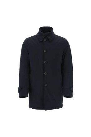 Herno Mens Collar Shirt Jacket In Dark Blue