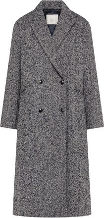 Seventy Cappotto Spigato Doppio Petto - Dames - Mantel - Blauw - M - Wol - Jassen