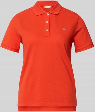 GANT Poloshirt mit Logo-Stitching und Polokragen in Hellrot, Gr&ouml;&szlig;e XXL