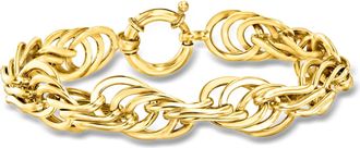 Ross-Simons 18kt Gold Over Sterling Multi-Oval Link Bracelet