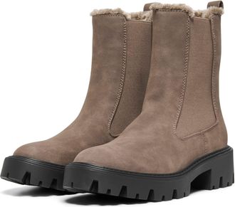 Only BETTY-9 WARM LINED Polyurethane WoMens Brown Stone Heeled Ankle Boots - Size UK 4