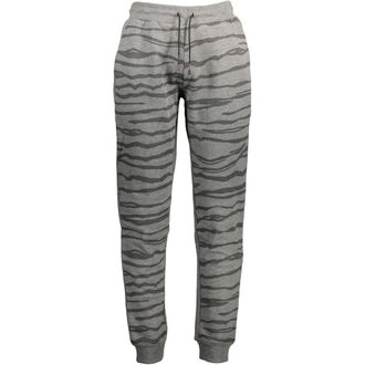 Cavalli Mens Animal Print Relaxed Fit Pants - Grey Cotton - Size X-Large