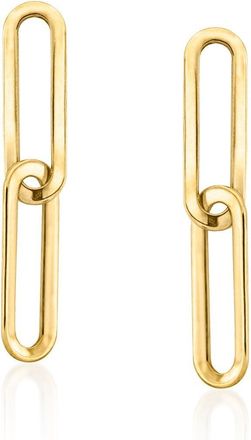 RS Pure by Ross-Simons 14kt Yellow Gold Paper Clip Link Drop Earrings