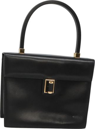 Gucci Vintage Handbag Leather Black Leather Handbag (Pre-Owned)