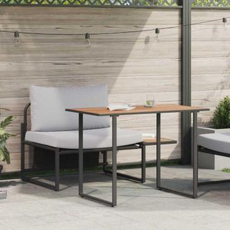 vidaXL Conjunto De Comedor De Jard&iacute;n 2 Pcs Gris Claro Acero Vidaxl