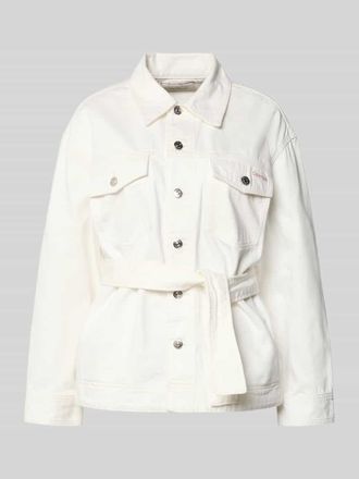 Calvin Klein Jeans Regular Fit Jeansjacke mit abnehmbarem Taillenband in Weiss, Gr&ouml;&szlig;e XL