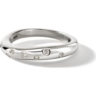 John Hardy Surf Ring, Diamonds, Slim in Silver at Nordstrom, Size 9
