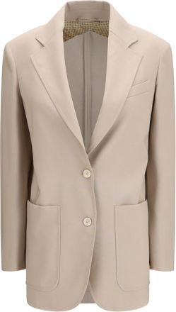 Max Mara Beige Notched Lapel Blazer