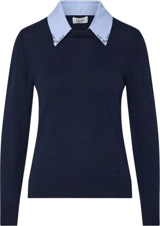 Liu Jo Jersey de Cuello Redondo - Knitwear - Mujer - Azul - S