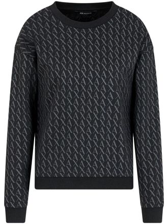 A|X Armani Exchange monogram-print sweatshirt - Black