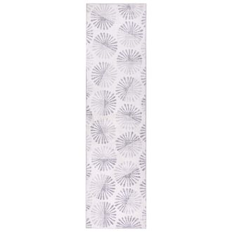 Beliani Alfombra De Pasillo 80 X 300 Cm De Tela Entrada Apto Para Calefacci&oacute;n Por Suelo Radiante Base Antideslizante Blanco Crema Catak