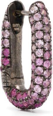Selim Mouzannar sterling silver sapphire earring - women - Sterling Silver/Pink Sapphire - One Size