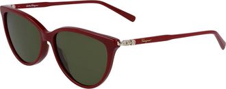 Ferragamo Green Cat Eye Ladies Sunglasses SF2870SCP 604 55