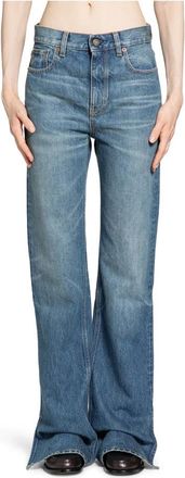 Chlo&eacute; Split Hem Straight Jeans - Dames - Regular Fit Jeans - Blauw - W29 - Katoen - Jeans
