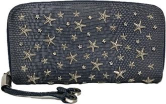 Jimmy Choo London Blue Long Wallet (Bi-Fold) (Pre-Owned)