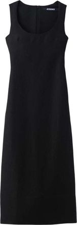 Jacquemus Black Scoop Neck Midi Dress