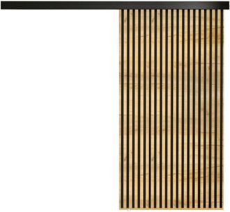 Mirjan24 Puerta Corredera Dover 204, Roble Dorado Artesanal + Negro