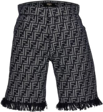 Fendi Dark Blue Logo Shorts