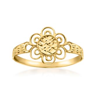 Ross-Simons Italian 14kt Yellow Gold Floral Ring