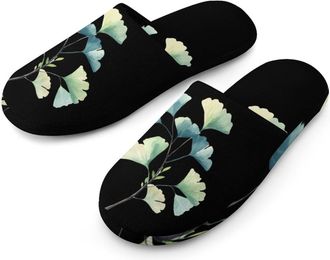 Generic Ginkgo Leaves Mens House Slippers Slip Indoor Slipper On Shoes Warm Outdoor