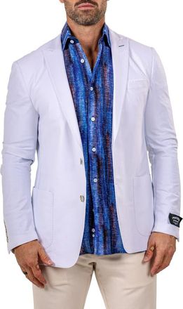 Maceoo Unconstructed Marthyr030 White Stretch Peak Lapel Blazer at Nordstrom, Size 5