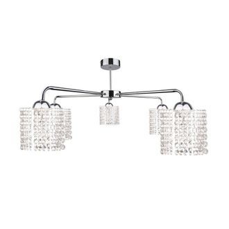Netlighting Diament Multi Arm Semi Flush Ceiling Light Silver 60cm 5x E27