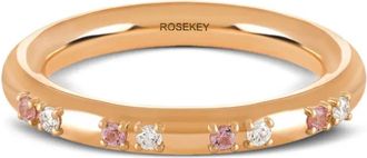 ROSEKEY Anello Primrose in oro giallo 18 carati con zaffiri e diamanti