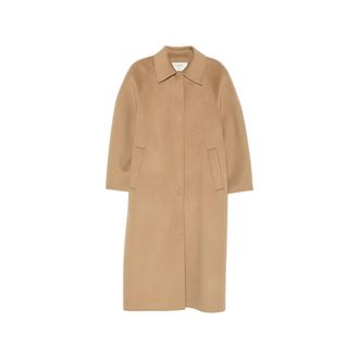 R&oacute;he Raglan-sleeve Concealed-fastening Coat